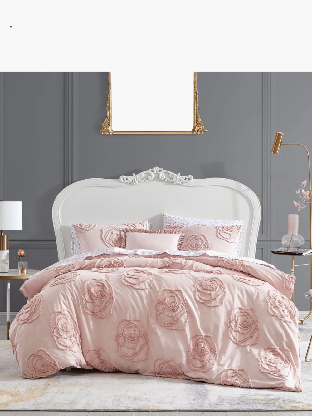 Betsey Johnson Rambling Rose Cotton Duvet Cover & Sham Set, TWIN size, NEW